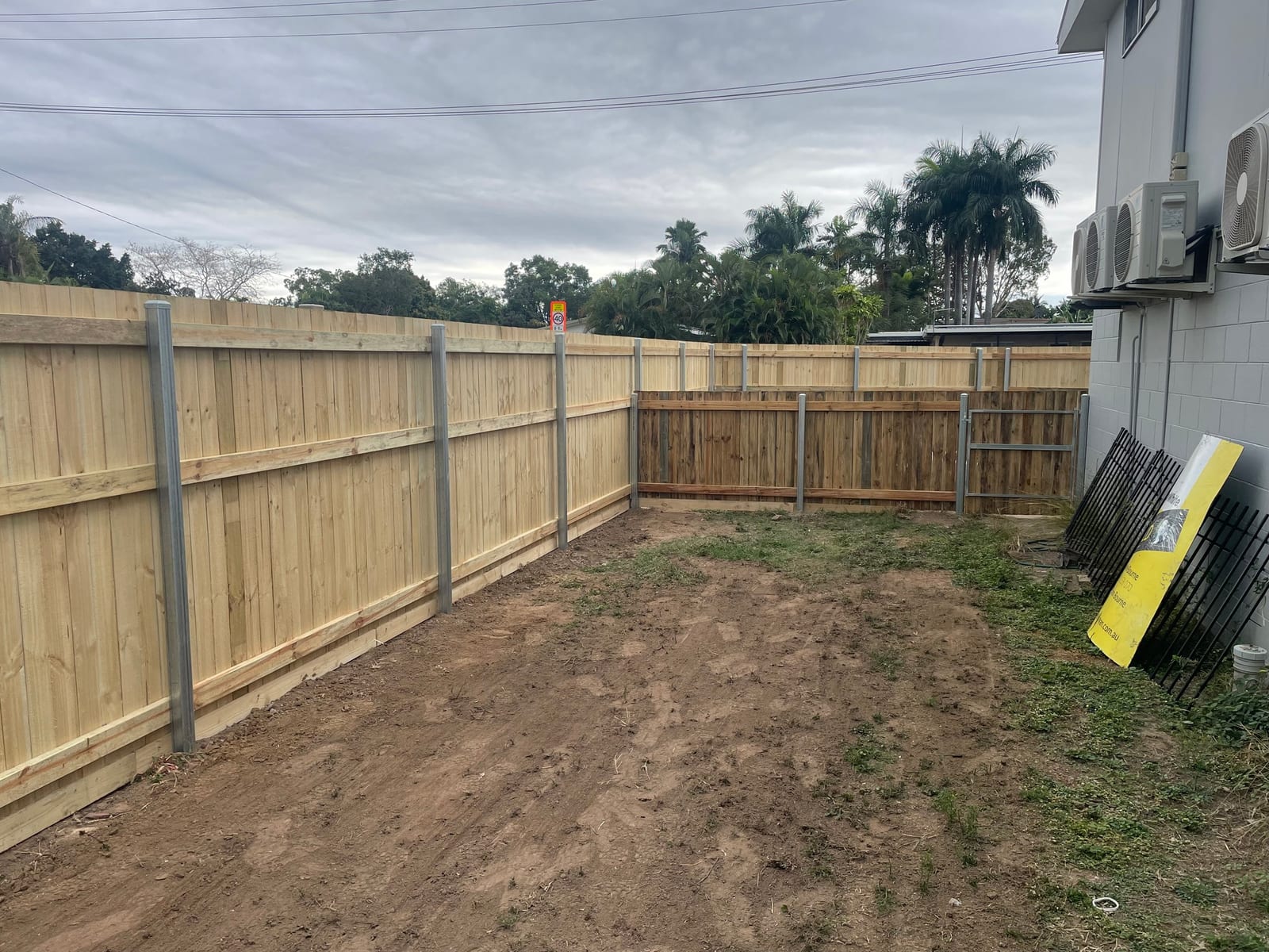 Timber privacy fence in a Townsville yard