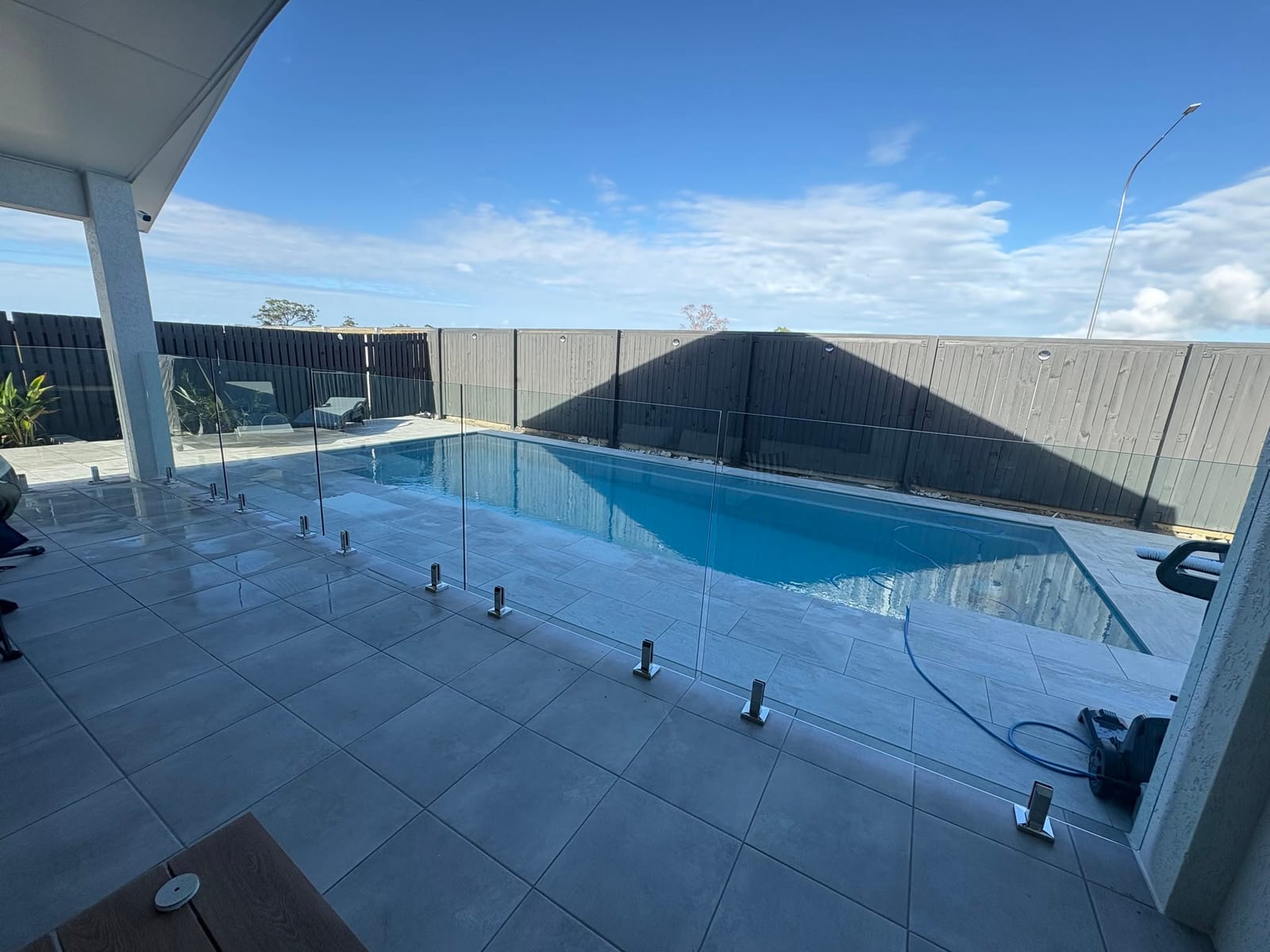 Frameless glass pool fence installed in Townsville