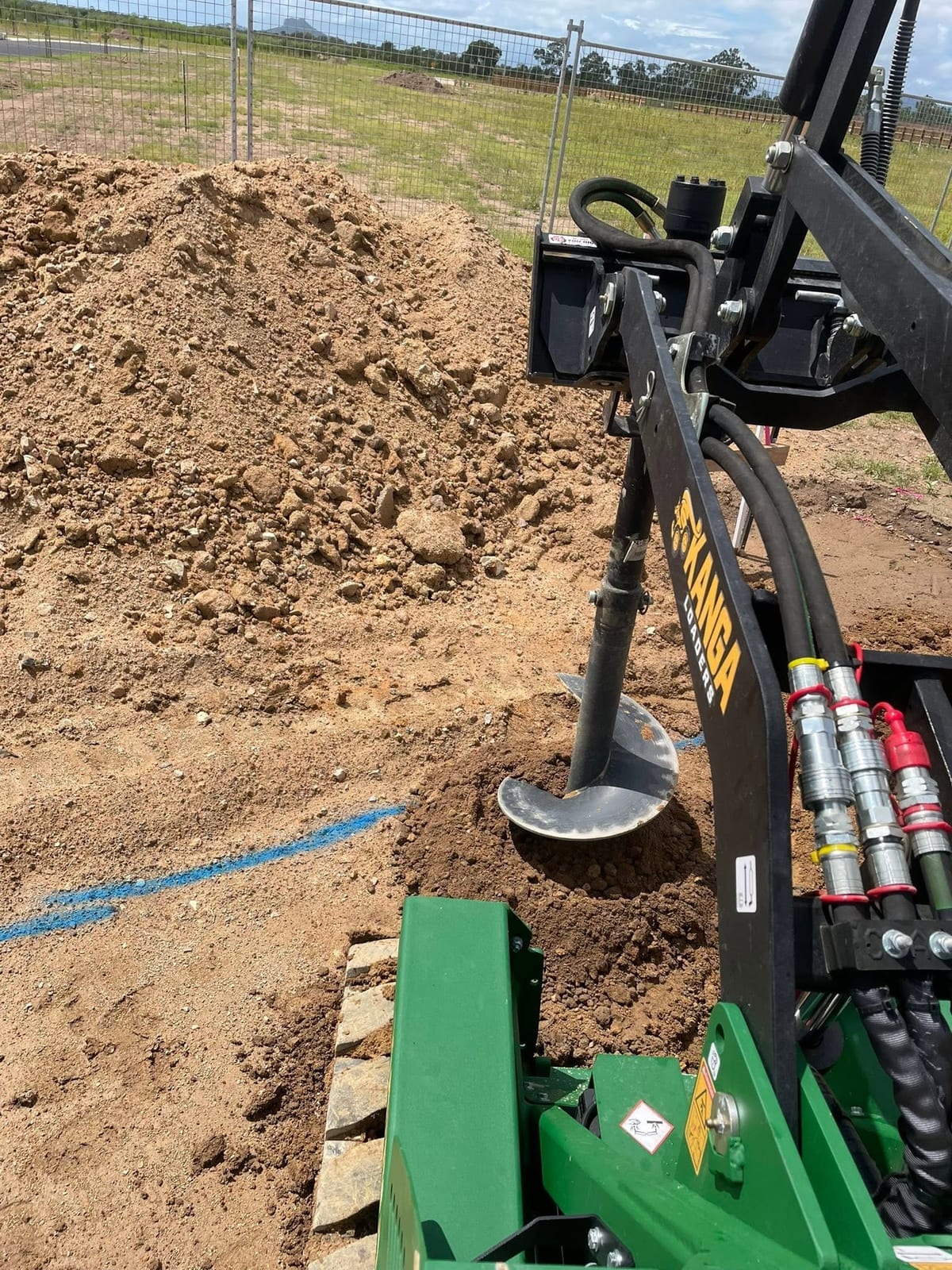 Post hole auger work on a Townsville site