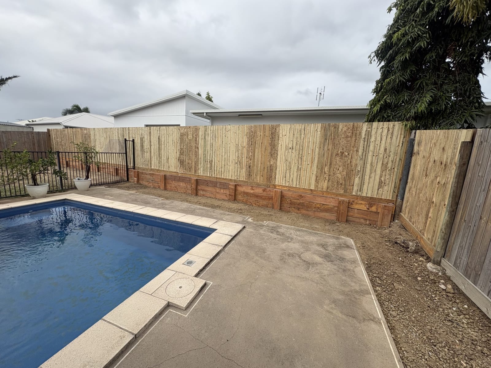 Retaining wall and pool fencing project in Townsville