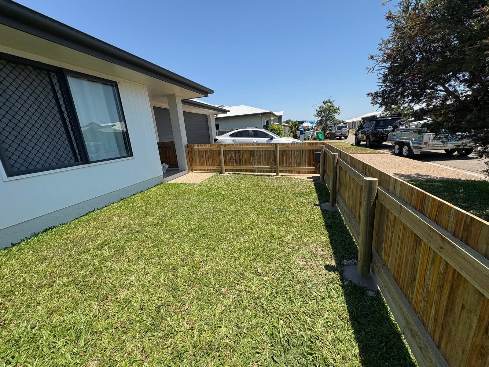 Timber fencing on a Townsville front yard